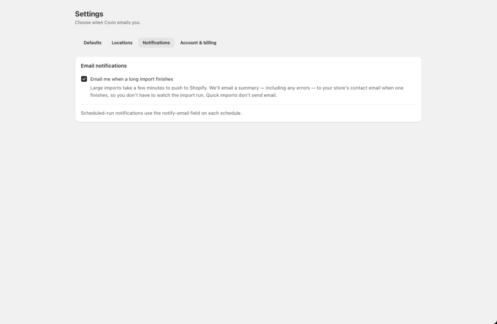 The Settings > Notifications tab with the email notification checkbox